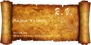 Rajna Vilmos névjegykártya